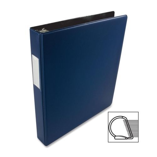 Business source slanted d-ring binder - 1&#034; - 2 pockets - blue - 1 ea - bsn33107 for sale