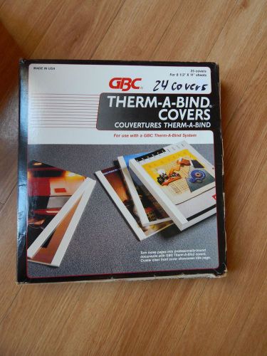 3/8&#034; Spine GBC White Grain Therm-A-Bind Covers 24pk  2513532 Size 8.5&#034; X 11&#034;