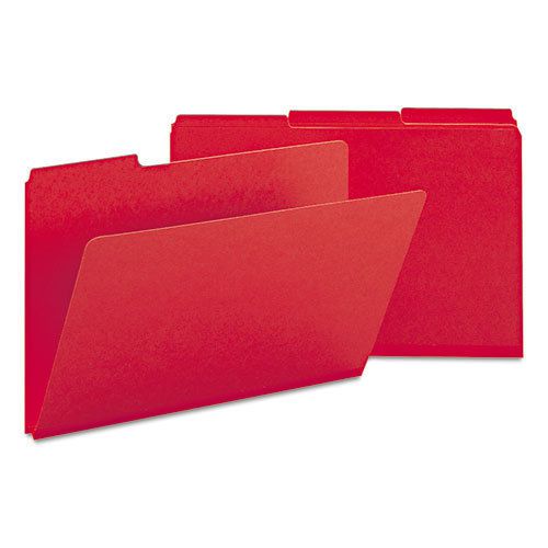 Recycled folder, one inch expansion, 1/3 top tab, legal, bright red, 25/box for sale