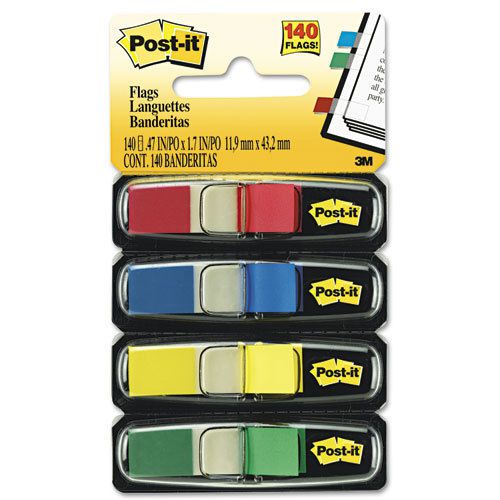 Post-it Flags Small Flags in Disp. 4 Colors, 35/Color, 4 Disp, 14 PSK of 140