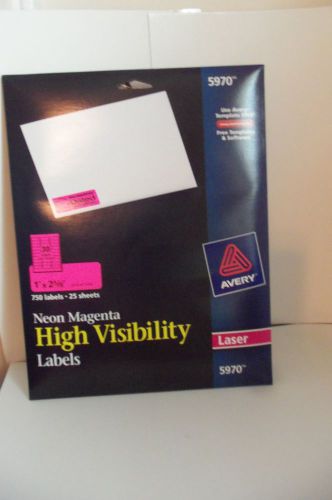 AVERY 5970 NEON MAGENTA HIGH VISIBILITY LABELS-750 LABELS