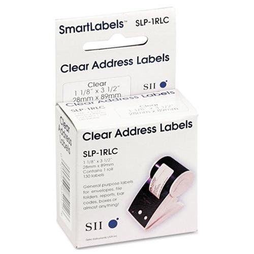 Seiko slp-1rlc lbl true clear address labels - 1 pack - 1-1/8 x 3-1/2 (slp1rlc) for sale