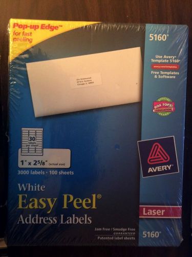 Avery Easy Peel Address Label - 1&#034; 2.62&#034; Length Permanent 3000 / Box-New Sealed
