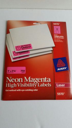 Avery 5970 Laser Labels Neon Magenta Pink 749 High Visiblity 1&#034;x 2 5/8&#034;
