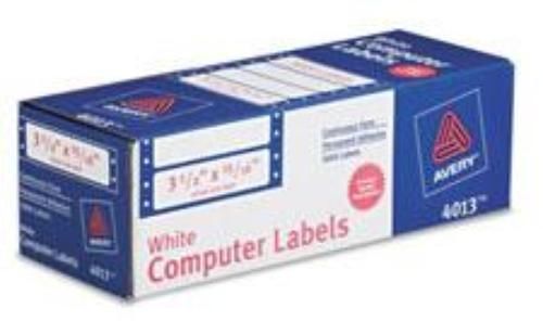Avery Label White Pin-fed Permanent 3-1/2&#039;&#039; x 15/16&#039;&#039; 1 Across 5000 Count