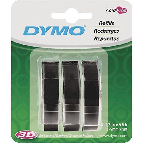 DYMO Embossing Tape - Glossy vinyl labels - black - Roll (3/8 in x 9.8 ft) - 3