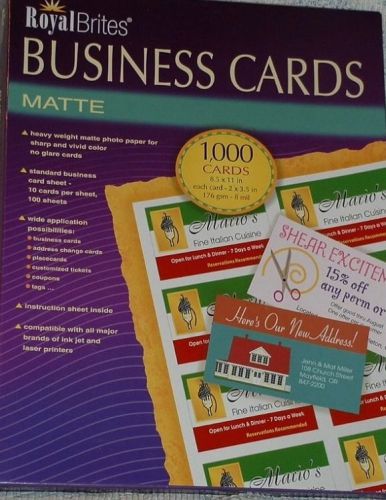 Royal Brites~Blank Business Cards~1000 ?~Matte