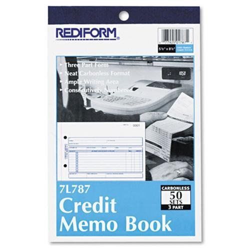 Rediform triplicates credit memo book - 50 sheet[s] - 3 part - (7l787) for sale