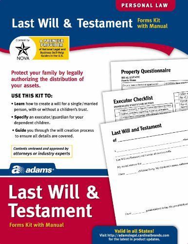 Socrates Last Will &amp; Testament Kit - Legal Reference - 1 - Pc, (k307)