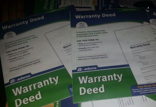 (2) Adams Warranty Deed Form, 8.5 x 11 Inch, White (LF602)