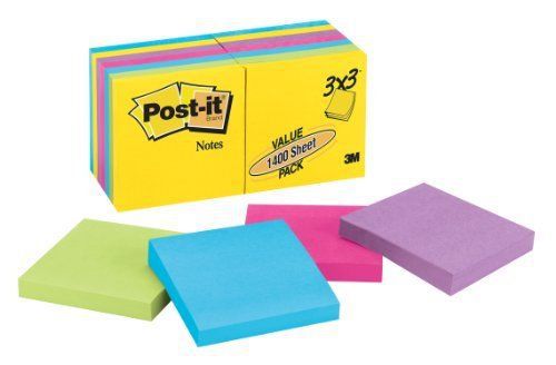 Post-it Notes In Ultra Colors - Self-adhesive, Repositionable - 3&#034; - (65414au)