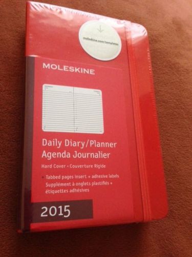 NEW 2015 Moleskine RED Pocket DAILY Diary Planner AGENDA JOURNALIER Hard SEALED
