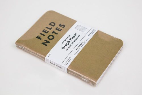 Field Notes Brand Pocket Notebook - Pack of Three - Factory Seal - Graph Paper