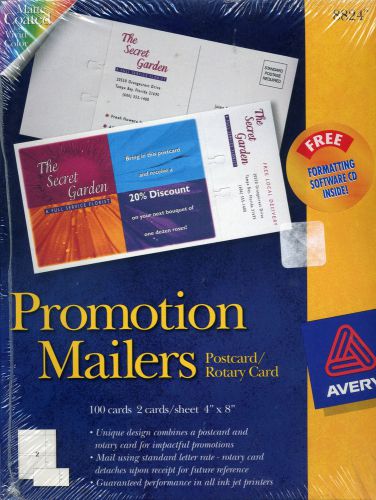 Avery Promotional Mailer Postcard/ Rotary Card 4&#034; x 8&#034; - Avery 8824 (100 cards)