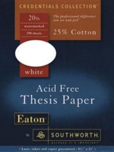 Fine Thesis Paper 25% Cotton 20lb White Wove Finish Acid Free 250 Count