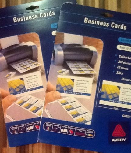 Avery quick and clean colour laser satin business card 10tv 220gsm x 2 packs for sale