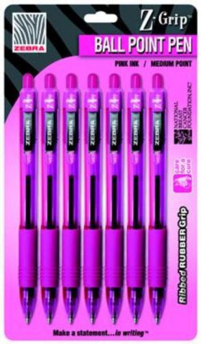 Z-Grip Breast Cancer Awareness Retractable Ball Point Pen 0.7mm Pink Ink 7 Count