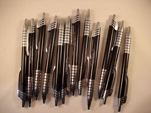 12 Metal Barrel Retractable Ink Pens / Misprints / Black Ink (Lot# 095)