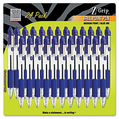 Z-Grip Retractable Ballpoint Pen, Blue Ink, Medium, 24/Pack