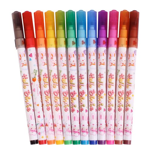 Morning glory Felt-Tip Pens Water Based Ink 12 Color Fiber Tip Markers