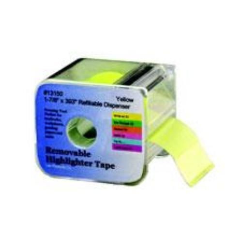 Lee Removable Highlighter Tape 1-7/8&#039;&#039; x 393&#039;&#039; Yellow Refillable Dispenser