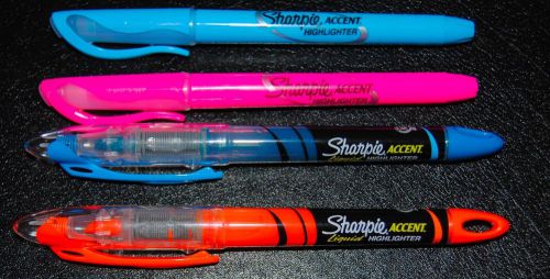 Lot of 4 Sharpie Accent Highlighters Brand New!!