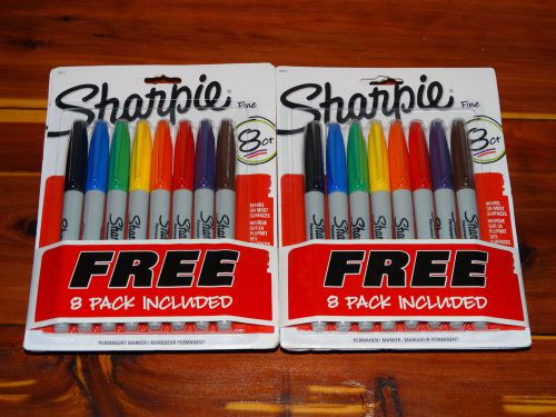 Sharpie Fine &amp; Sharpie Mini 32 Count Total 16 Each New Sealed Free Shipping!!!!!