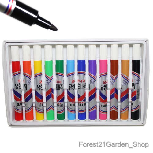 Monami oil-based  permanent marker 1pack 12 colors, paper metals wood etc for sale