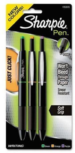 Retractable fine point pen assorted colors 3 pack durable fine-point tip for sale
