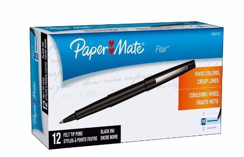 Paper mate flair point guard pen - medium pen point type - black ink - (8430152) for sale
