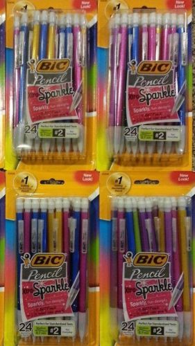 4 X Bic Mechanical Pencil Xtra Sparkle 0.7mm 24-pack HB #2 ( Lot of 4 )