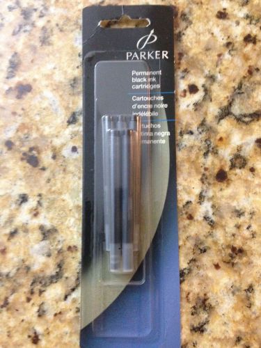Parker 3011031PP Fountain Pen Ink Cartridge, Permanent, 5/PK, Black Ink