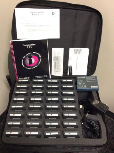 32 Interwrite PRS RF Student Response Clickers, Receiver, Cables, Case &amp; Manual