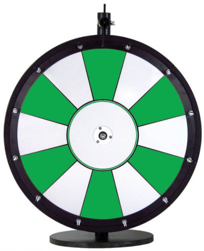 18&#034; Green and White Promotional Dry Erase Spinning Prize Wheel
