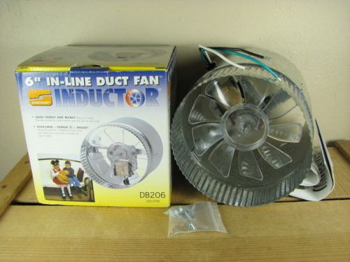 New suncourt inductor 6&#034; in-line duct fan db206 made in usa 250 cfm for sale