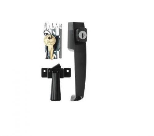 Wright products 1-3/4 in. black push-button keyed screen door latch #hd123 for sale