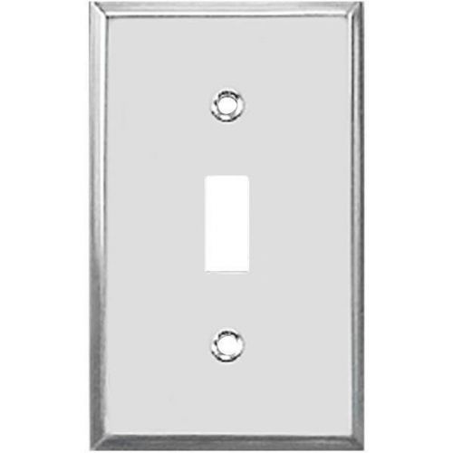 Polished Chrome Solid Switch Wall Plate-CHR 1-TOGGLE WALL PLATE