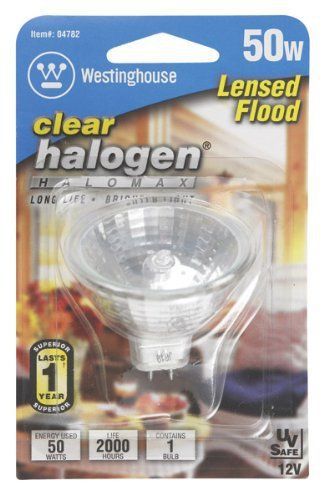 New lot of 2 50w flood halogen bulb westinghouse 04782 gu5.3 base 12v lensed for sale