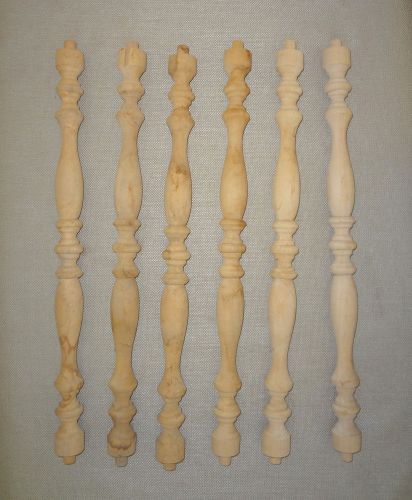 Set of 6 Wooden Wood Ornate 17&#034; Balusters Spindles Turnings - Never Used Type B