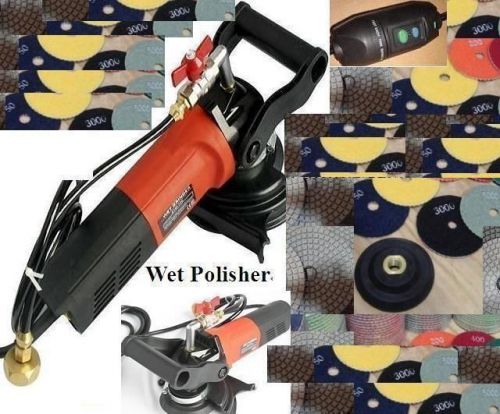 4&#034; variable speed concrete cement wet polisher diamond 35 pad free ship granite for sale
