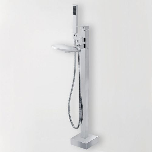 Modern Waterfall Clawfoot Tub and Shower Filler Chrome Brass Tap Free Shipping