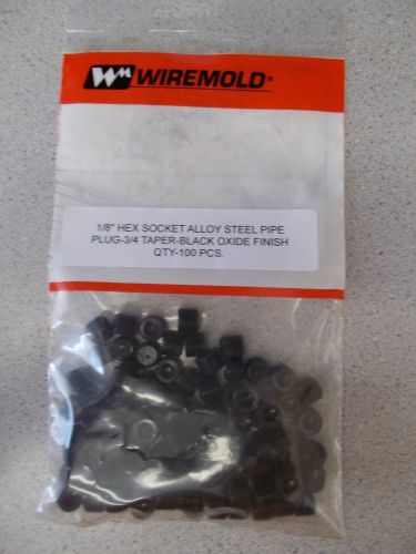1/8&#034; hex socket alloy steel pipe plug 100 pcs new 3/4 taper black oxide wiremold for sale