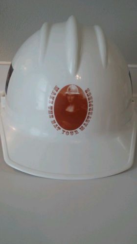 Bullard hard boiled white hard hat with graphics model 3000 w/6-point suspension for sale