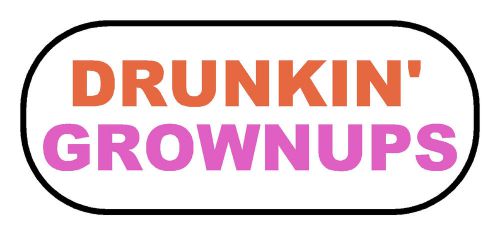 DRUNKIN GROWNUPS Funny Hard Hat Decals laptops, toolboxes labels MC helmets