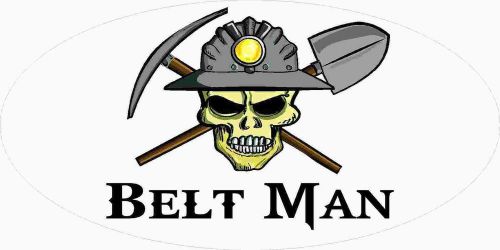 3 - Belt Man Miner Skull Mining Tool Box Hard Hat Helmet Sticker WV H396