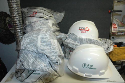 Lot of 13 new msa  brim v-guard hard hat with ratchet suspension - white for sale