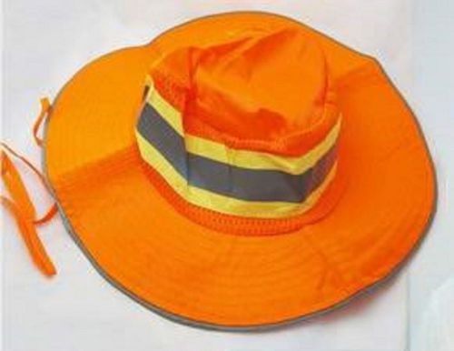 Lot of 2 Orange Reflective Safety Ventilated Booney Hats