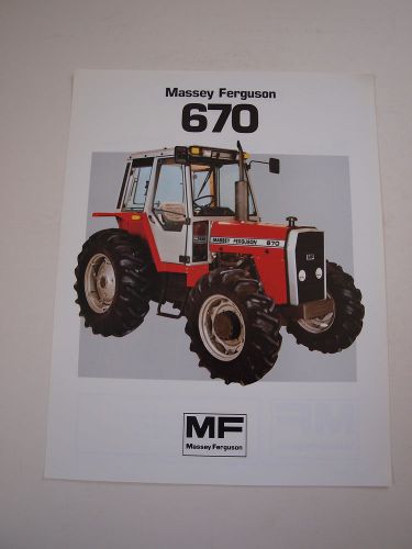Massey-Ferguson MF 670 4WD Tractor Color Brochure Spec Sheet MINT &#039;83