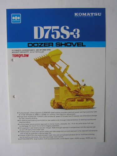 KOMATSU D75S-3 Dozer Shovel Brochure Japan