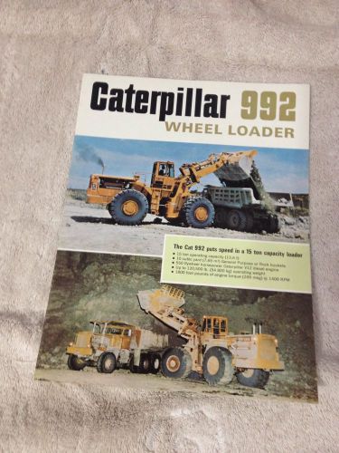 Catrpillar 992 Wheel Loader Sales Brochure Pamplet VG Condition
